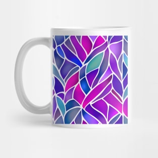 Multicolor Pastel Orchids Leaves Abstract- Stained Glass Design Pattern Mug